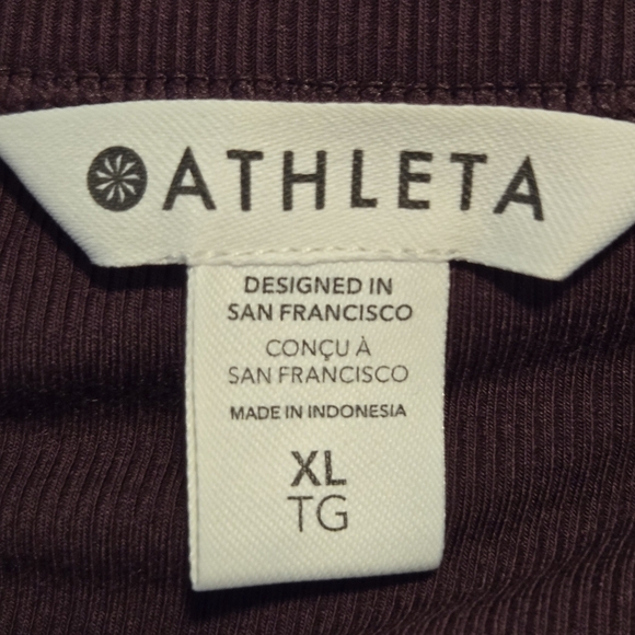 Athleta Women's Signature Modal Rib Henley Top Spiced Cabernet Size XL - Picture 4 of 8